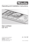 Miele GAS COMBISET CS 1011 Operating instructions