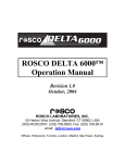 Rosco Laboratories Rosco Delta 6000 Operating instructions
