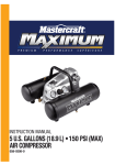 MasterCraft 5 U.S. GALLONS (18.9 L) Instruction manual