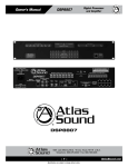 Atlas DSP8807 Owner`s manual
