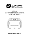 Audiovox VOD122 - DVD Player With LCD Monitor Installation guide