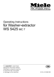 Miele WS 5425 MC 13 Operating instructions