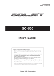 Roland SOLJET SC-500 User`s manual