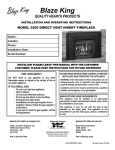 Blaze King 2205 Operating instructions