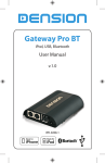 Dension Gateway Pro BT User manual