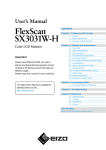 Eizo FlexScan SX3031W-H User`s manual