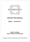 Bassworx BA3000.1D Instruction manual