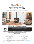 Blaze King PE1006 Installation manual