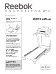 Reebok Competitor Rt 5.1 Treadmill User`s manual