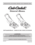 Cub Cadet SC 500 Operator`s manual