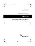 Radio Shack TAD-795 Owner`s manual