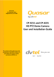 DVTEL CP-3211 Installation guide