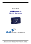 B&B Electronics RS-232 to Ethernet Converter ES1A System information