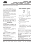 Carrier Programmable Thermostats Operating instructions