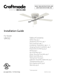 Craftmade UH52 Installation guide