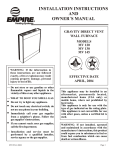 Empire Comfort Systems MV 145 Owner`s manual