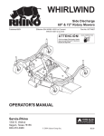 Whirlwind WW60-10001 Operator`s manual
