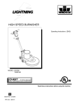 Windsor Lightning Battery Burnisher 10027110 Operating instructions