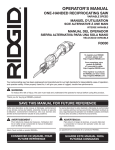 RIDGID R3030 Operator`s manual