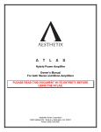Aesthetix Atlas Owner`s manual