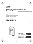 Carrier RBC-AS21UL Owner`s manual