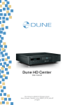 DUNE HD CENTER User manual
