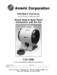 Americ Corporation VAF-3000P Owner`s manual
