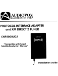 Audiovox CNP2000 - XM Mini-Tuner - Radio Tuner Module Installation guide