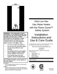 Whirlpool Ultra Low Nox Gas Water Heater with the Flame Guard Safety System Use & care guide