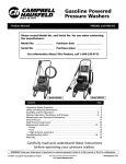 Campbell Hausfeld PW2002 Product manual