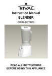 Rival DC-TB170 Instruction manual