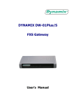 Dynamix DW-01 User`s manual