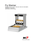 BKI Fry Warmer FW-15 Operating instructions