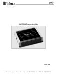 McIntosh MCC204 Owner`s manual