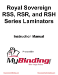 Royal Sovereign RSH-1650 Instruction manual