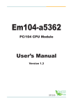 Arbor Technology Em104-a5362 User`s manual