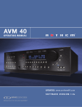 Anthem AVM 40 Operating instructions