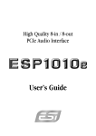 ESI ESP1010e User`s guide