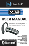 Blueant V12 User manual