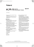 Roland KR-11 Owner`s manual