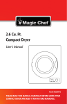 Magic Chef MCSDRY1S User`s manual