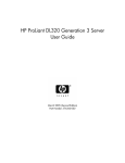 HP DL320 - ProLiant - G3 User guide