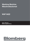 Blomberg WAF 1200 User`s manual