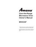 Amana MVH330 Owner`s manual