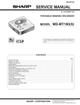 Sharp MD-MT180S Service manual