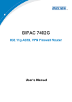 Billion BiPAC 7402G User`s manual