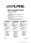 Alpine MRP M500 - Amplifier Owner`s manual