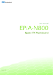 VIA Technologies EPIA-N800 User manual