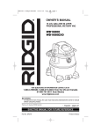 RIDGID WD1680EX0 Owner`s manual