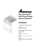 Amana AGDS902 Series Owner`s manual